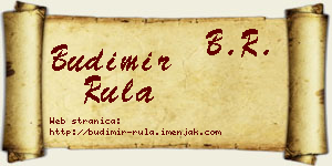 Budimir Rula vizit kartica